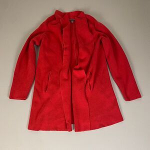 Eileen Fisher Red Open Front Cardigan